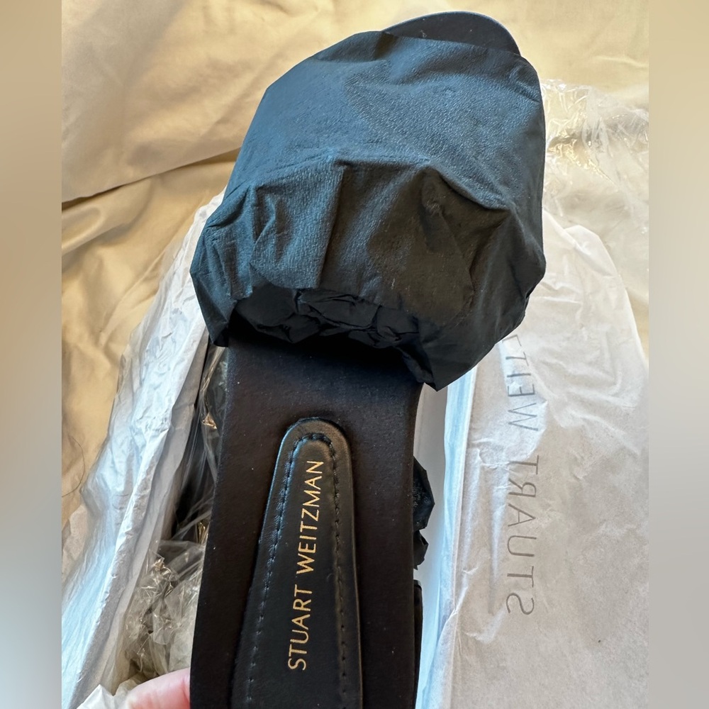 Stuart Weitzman Black Flats With Studs & Feathers… - image 3